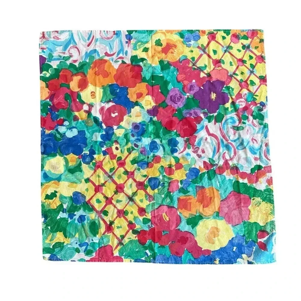 Goeters For Necessities Bold Floral Napkins Vintage Retro Colorful 21